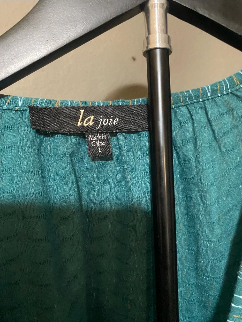 La Joie Teal Textured Tiered Midi Dress Women’s Large Long Sleeve Cottagecore